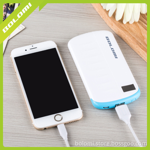 Factory wholesale new ultra-thin polymer intelligent mobile power supply 6000 mah, external power bank portable battery charger.